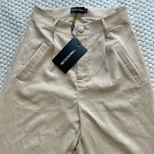 NEW Pretty Little Thing Cream Wide Leg Trousers Size 0